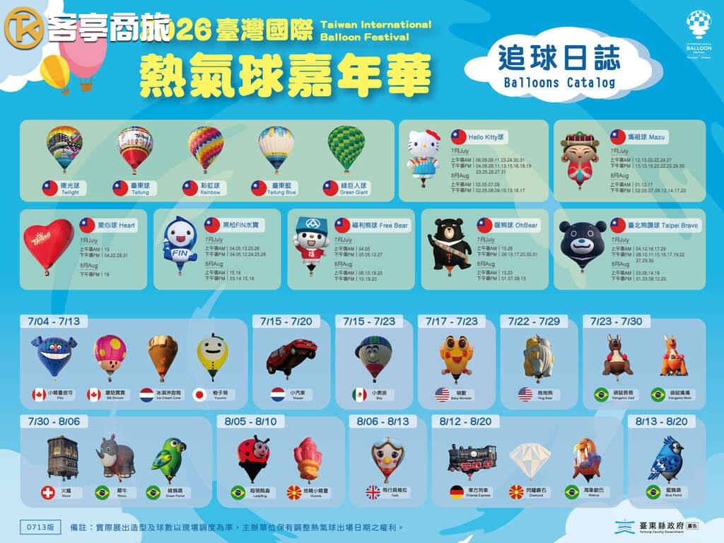 追球日誌熱氣球造型與展期時間表